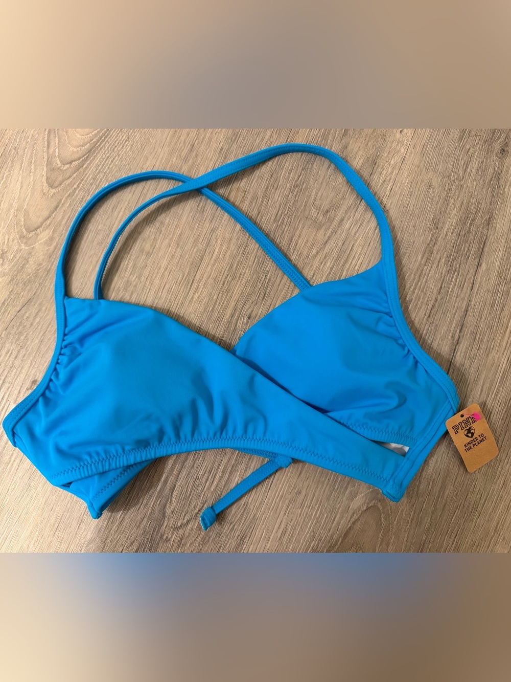 Victoria's Secret PINK Blue Crisscross Bikini Top